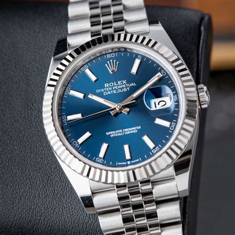 rolex datejust 41mm blue dial jubilee|rolex datejust 41 price uk.